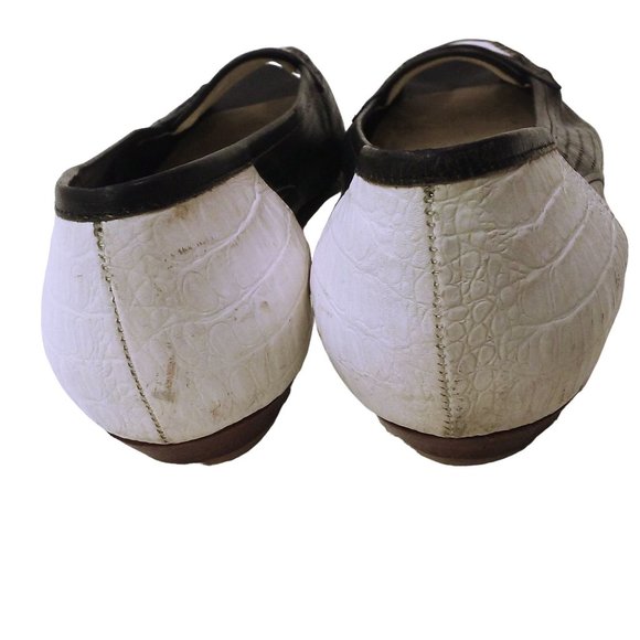 Vintage 80s Geoffrey Beene Bag Flat Shoes -6.5B Peek-a-Boo Toe Penny Loafer - Picture 6 of 11